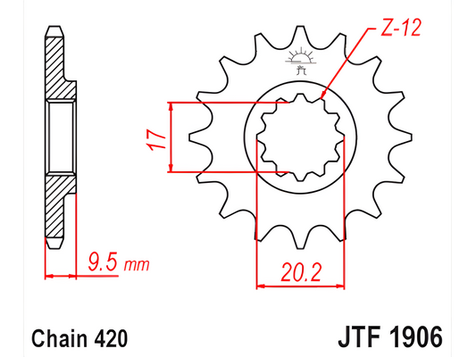 JT Sprockets Mini Steel 420 Front Sprocket - Sprockets - mx4ever