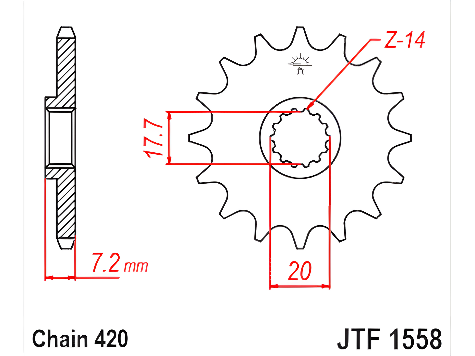 JT Sprockets Mini Steel 420 Front Sprocket - Sprockets - mx4ever